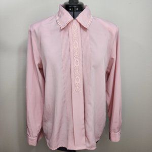 Claudia Richards Pink Embroidered  Long Sleeve Blouse